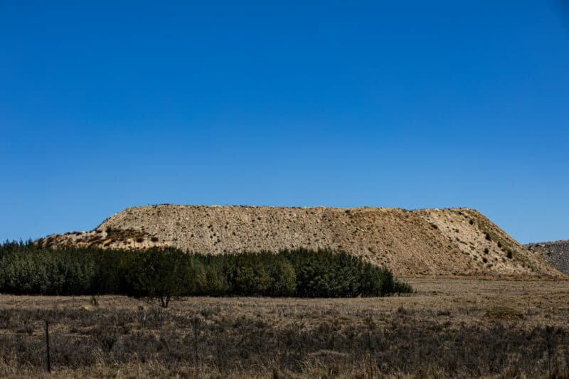 Artificial mining mound behind a wetland area in Ermelo.