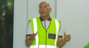 Minister of Electricity and Energy, Dr Kgosientsho Ramokgopa, visiting the Ummbila Emoyeni renewable energy site in Mpumalanga