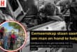 Ermelo-inwoners help ’n man en sy hond Lucy om hul besittings op ’n vragmotor te laai vir ’n moontlike nuwe begin by Mooihawens.