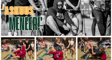 Onderwyser en leerling val saam toe kaskar tydens wedren by Laerskool JJ van der Merwe omkantel.