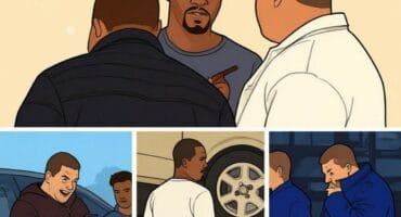 Cartoon collage of Ermelo towing trio JP Strydom, Johan Laubscher and Norman Booi at various accident scenes.