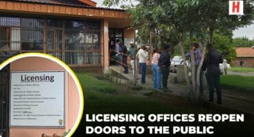 Members of the public queue outside the Ermelo licensing offices after services resumed following a period of closure