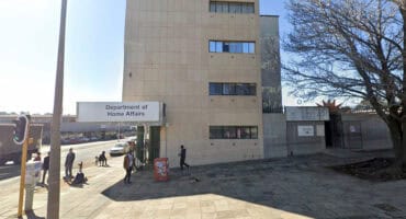 Front view of the Department of Home Affairs building in Ermelo, Mpumalanga.