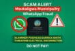 Graphic warning residents about a WhatsApp scammer posing as a Msukaligwa Municipality disconnection official.