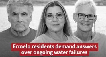 Portraits of Lourens de Beer, Sonicha Korczynski and Silvija Breytenbach leading water crisis action in Ermelo