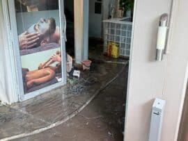 Flash flood damage at Badplaas resort, April 2026