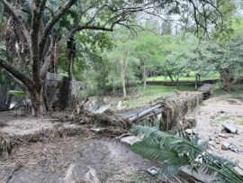 Flash flood damage at Badplaas resort, April 2026