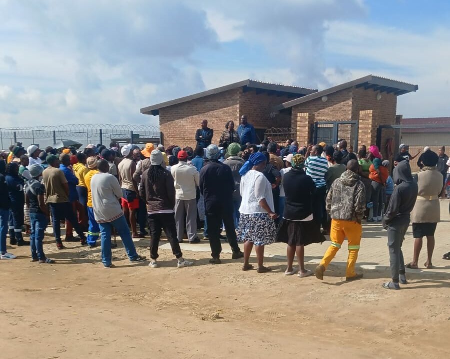 Parents gathered at Lucky Dube Secondary School in Ermelo