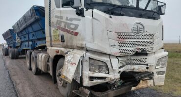 The truck that was involved in this morning’s collision.