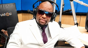 Godgiven Buthelezi during a radio interview at a studio in South Africa.