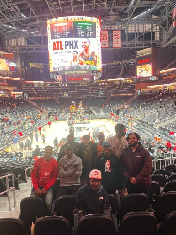 Group photograph of South African coaches after the Atlanta Hawks and Milwaukee Bucks NBA game