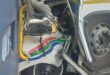 Severely damaged minibus taxi and bus after fatal R39 collision near Standerton.