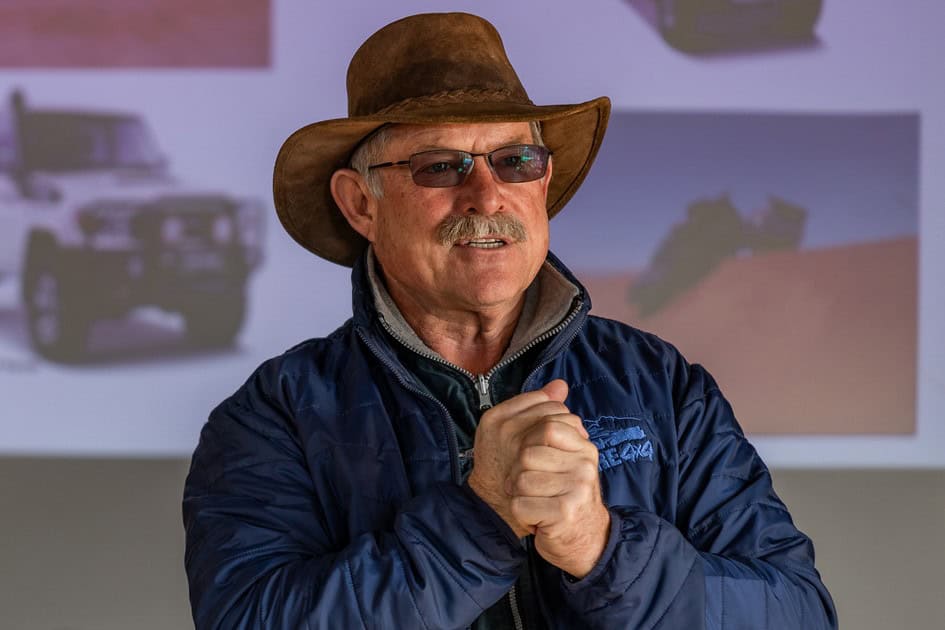 André de Villiers speaking to crowd at Ermelo Toyota Legend Fest