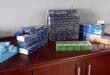Confiscated cigarettes displayed during Operation Shanela II in Mpumalanga.
