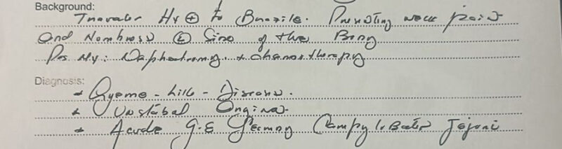 Cropped medical documentation referencing “Lyme-like disease” diagnosis provided by Juliette Basson