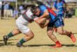 WP Human van Ligbron Akademie vir Tegnologie in aksie teen Hoërskool Pietersburg voordat hy die veld met 'n besering verlaat het.