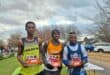 Men's 10km winners pose after the 2026 Hans Storm Memorial Race in Ermelo.