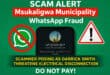 Highvelder warning graphic about a previous electricity disconnection scam targeting Msukaligwa Municipality residents.