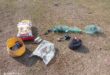 Confiscated illegal gillnet and fishing equipment recovered near Lake Chrissiesmeer.