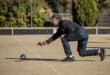 Ralph Griffiths of Monte Sole delivers a bowl during the annual MOTH Bowls Tournament in Ermelo.