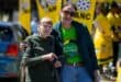 Patriotic Alliance MP Juliet Basson poses with a supporter during a party event.