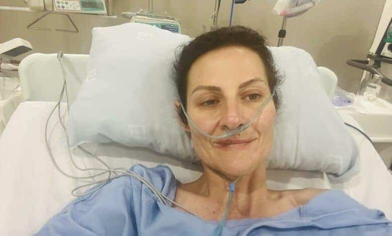 Juliet Basson in hospital during treatment earlier this year.