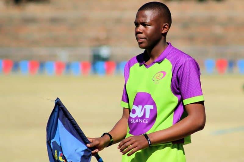 Grade 11 learner Vuyani Khumalo during a rugby match.