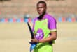 Grade 11 learner Vuyani Khumalo officiating a rugby match as a young referee.