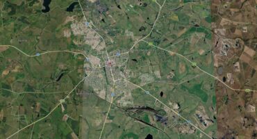 Google Earth satellite view showing Ermelo and surrounding areas in Msukaligwa Local Municipality.