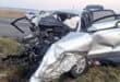 Wreckage of a Volkswagen sedan involved in the fatal N17 collision near Ermelo.