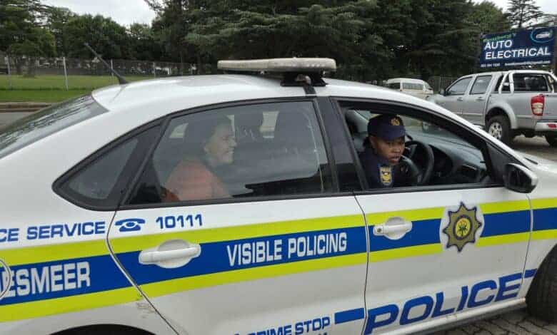 Highvelder journalist René Joubert sits in the back of a marked police vehicle during a previous SANBS Jail and Bail Blood Drive in Ermelo.