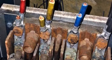 Severed electrical cables at the Ext 14 substation in Ermelo.
