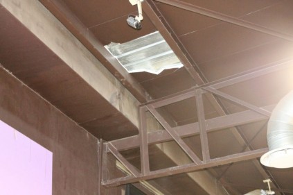 The burglars gained entry through the roof.