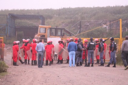 The police and the Red Ants were at Secunda dumping site at 5am this morning.