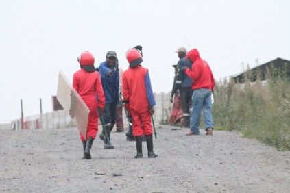 Some of the squatters were not happy to leave the dumping site.