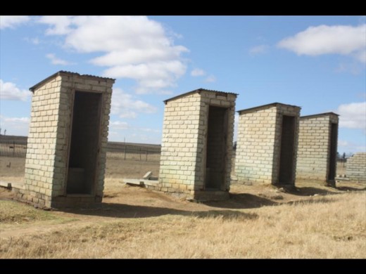 School toilets without doors.