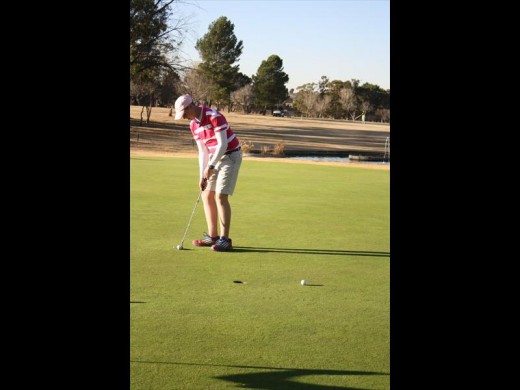 Elandre' Kruger took part in the Highveld Ridge SPCA Golf Day at Walker Park, Evander.