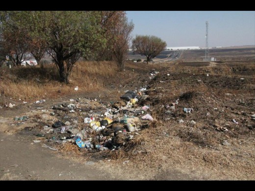 Vullis beland in die spruit en sodra dit gaan begin reën, kan dit verder versprei word.