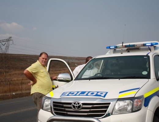 Mr Grobler talks with the police.
