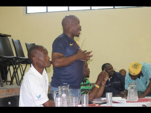 Mr Collen Nkosi (coordinator) during the meeting held at Maphala Gulube Primary School.