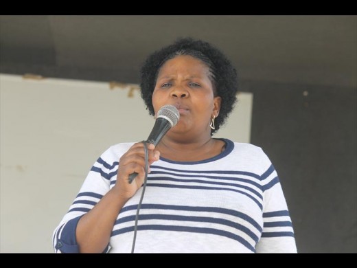 Ms Joana Ndlovu(Councillior) speaks at Charl Cilliers on Tuesday, 22 September.