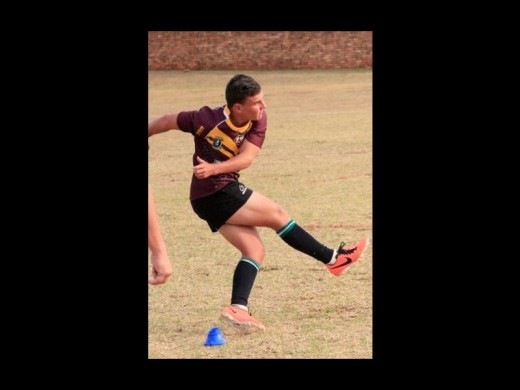 Waldo Bothma in aksie tydens die wedstryd teen Middelburg Broncos.