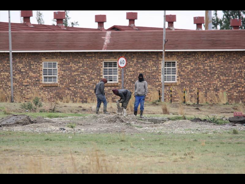 Illegal miners are busy next to the Graceland road.