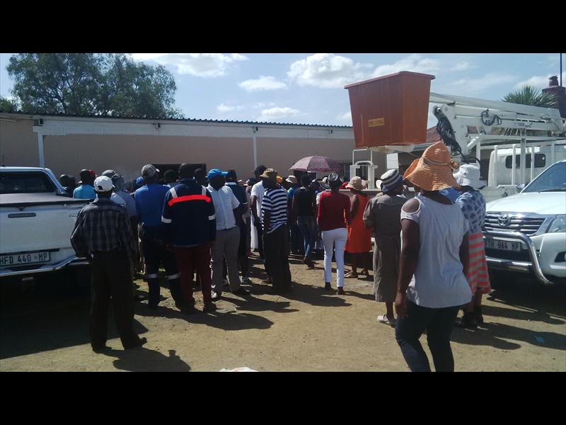 Mr Sol Vilakazi supporters enter the hall to disrupt the ANC meeting.