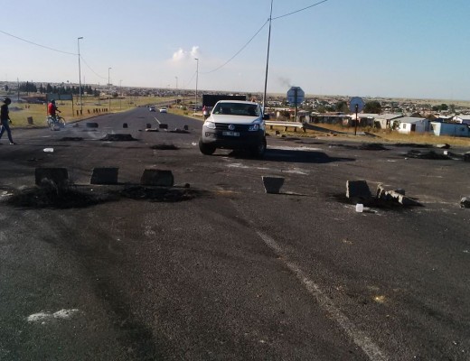 Lebohang residents blocked the road to eMbalenhle.