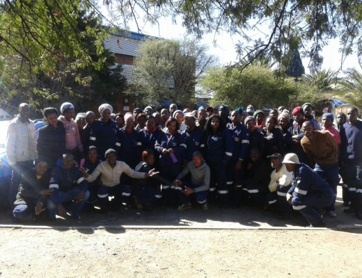 Mshiniwami Training Academy students outside the Secunda Police Station.