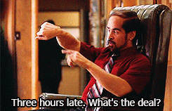 Be late for work.