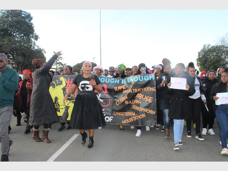 Protestors march in cape town, south africa, on march 16, 2019.