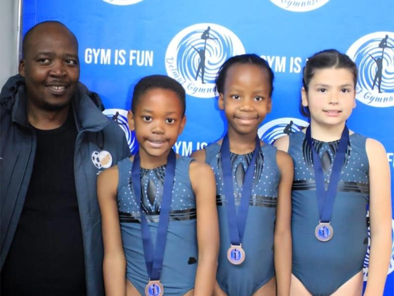 The gymnastics team from the gym in fun.