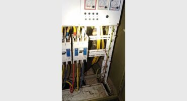 Electrical wiring in a building.